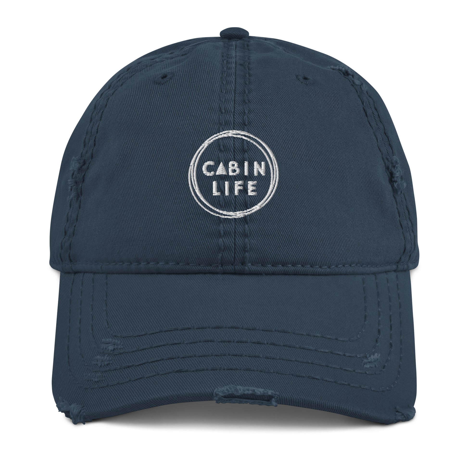 cabin life cap ballcap embroidery clothing aframe a-frame woods forest wear circle graphic comfy bella canvas vacation diy project