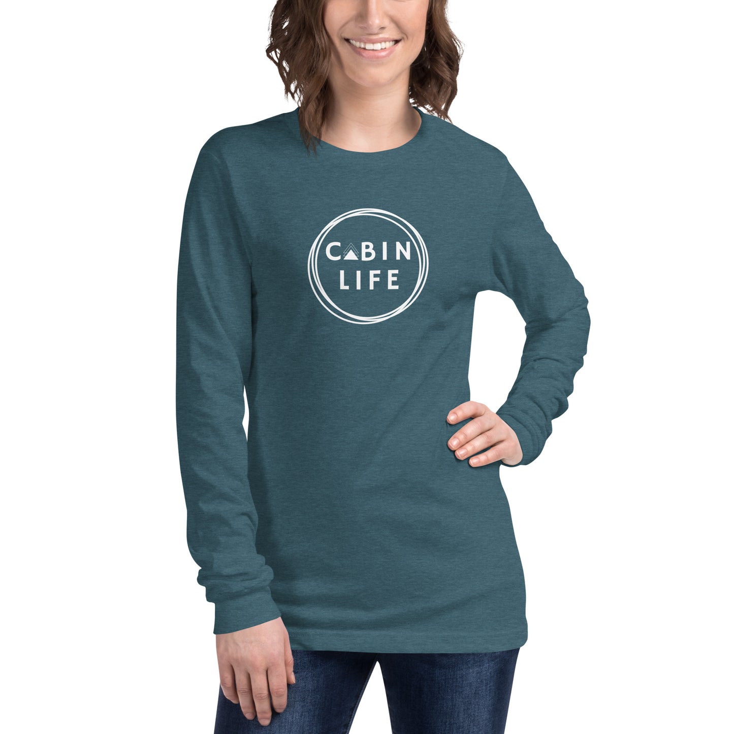cabin life t-shirt tshirt top clothing aframe a-frame woods forest wear circle graphic comfy bella canvas vacation diy project