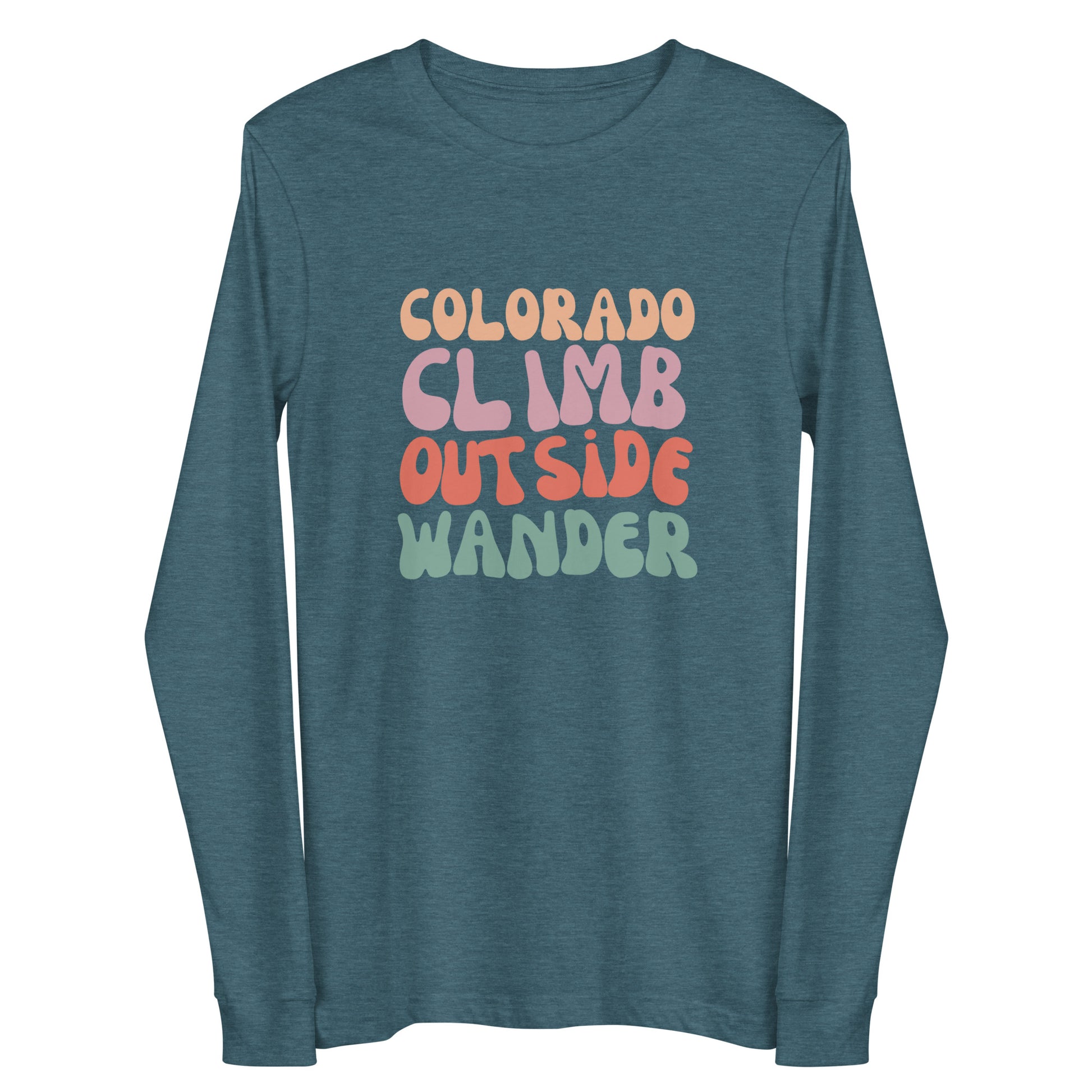 colorado climb outside wander graphic modern tshirt t-shirt wear clothing bella canvas colors nature 