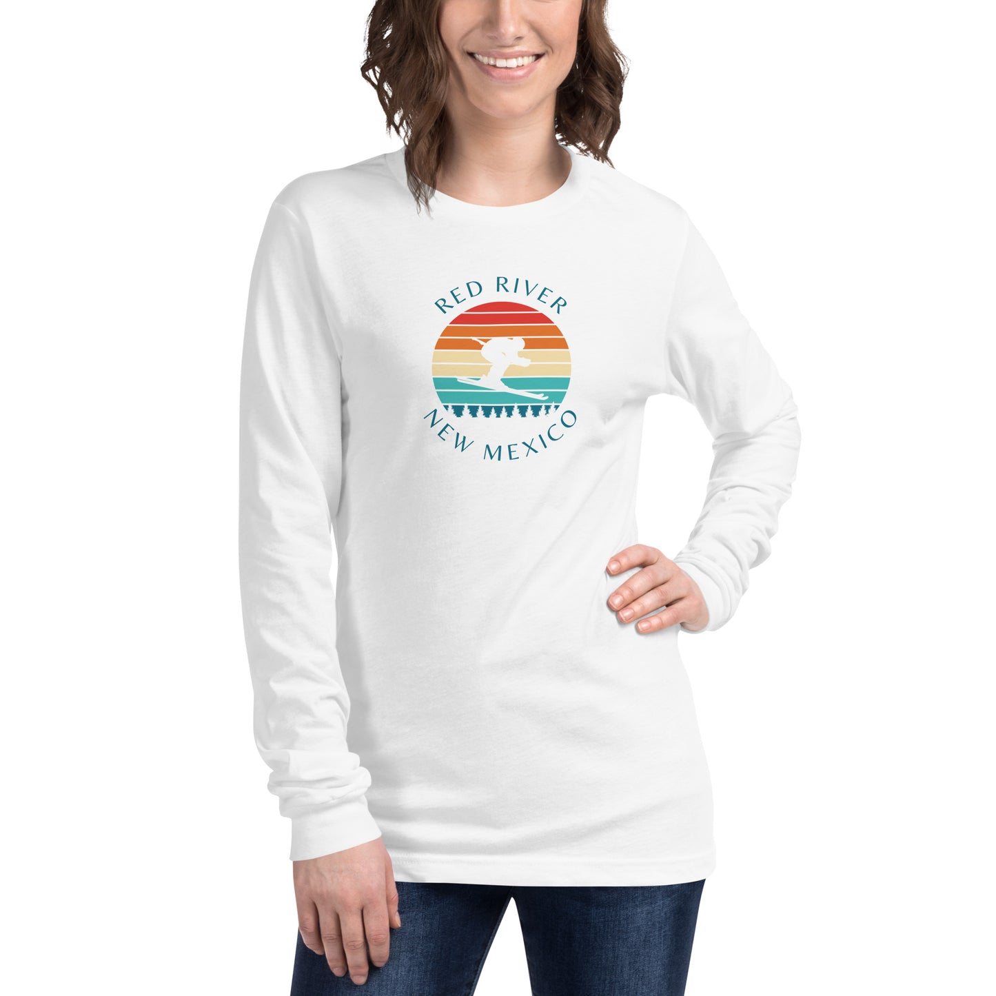 Red River New Mexico Multi Color Ski Long Sleeve T-Shirt