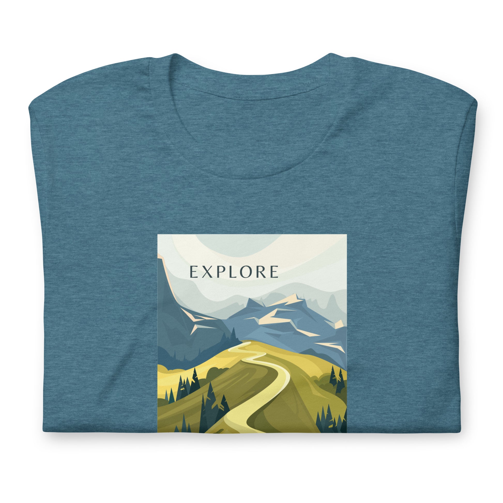 explore mountain meadow tshirt t-shirt wear clothing hike hiking explore unisex bella canvas outside adventure store shop merch  