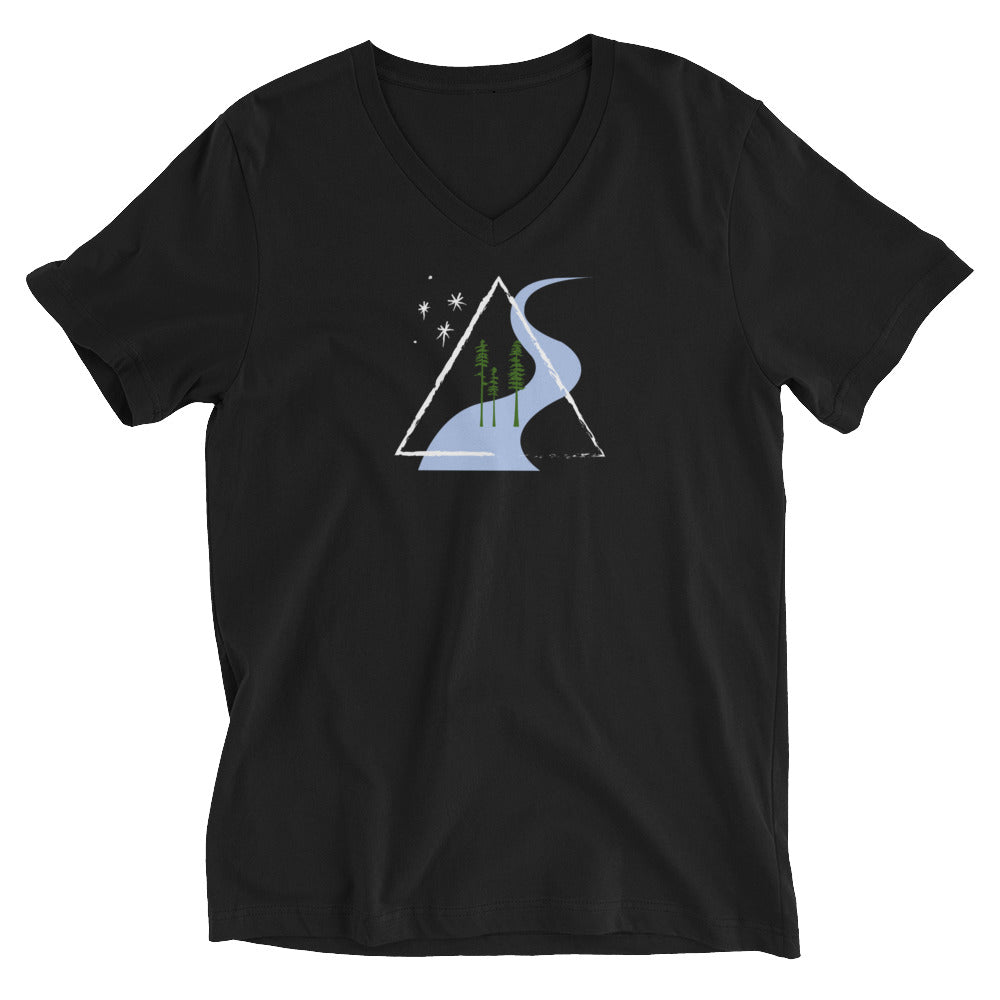 river triangle trees forest stars nature outdoors tshirt t-shirt top shirt clothing bella canvas cabin new mexico colorado california utah