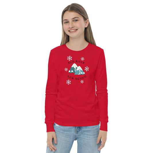 Red River Winter Wonderland Mountain Ski Snow Kids / Youth Long Sleeve T-Shirt